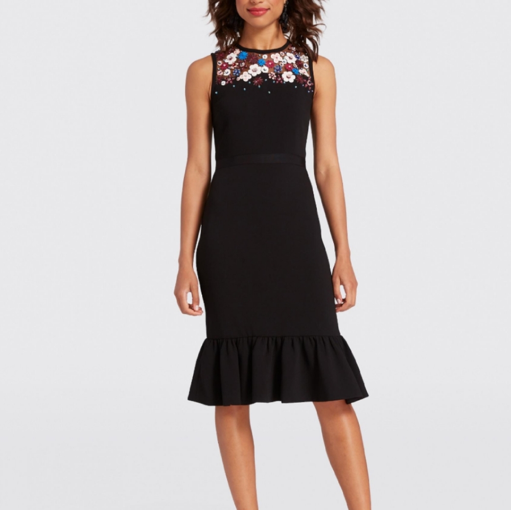 Draper James floral embroidered tulip black dress
